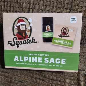 Dr Squatch Holiday Gift Set Alpine Sage Soap & Deodorant Natural Soap Set